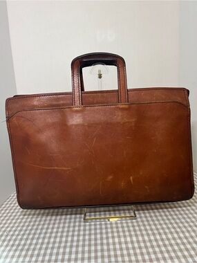 Vintage Schlesinger  Brothers Brown Leather Briefcase / Portfolio 1970's-80's